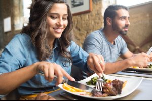 happy people eating