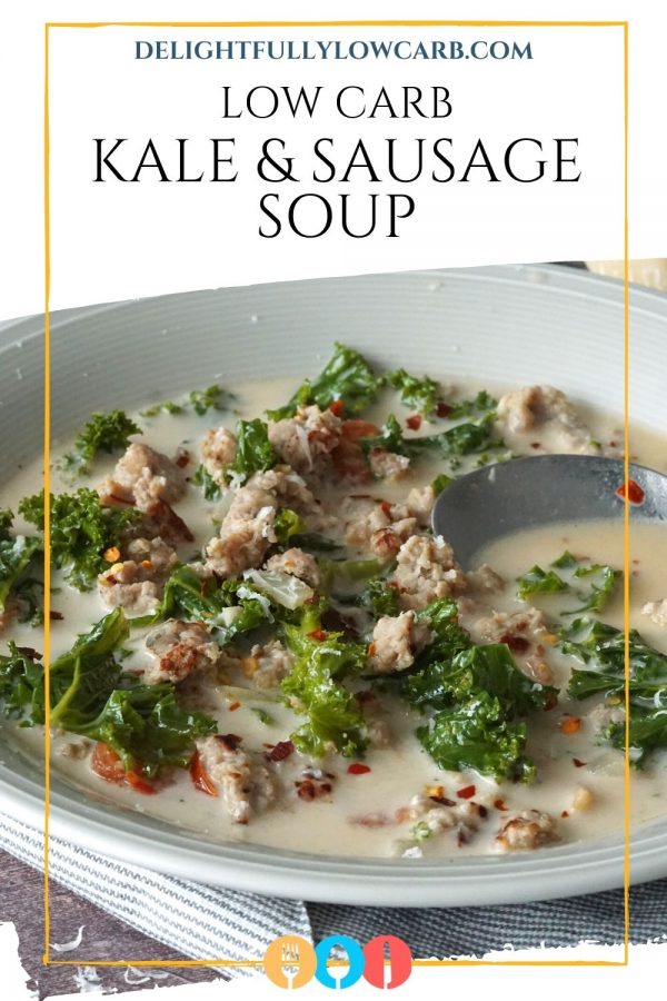 Low Carb Kale Sausage Soup - Delightfully Low Carb