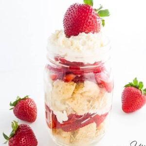 Strawberry shortcake in a jar