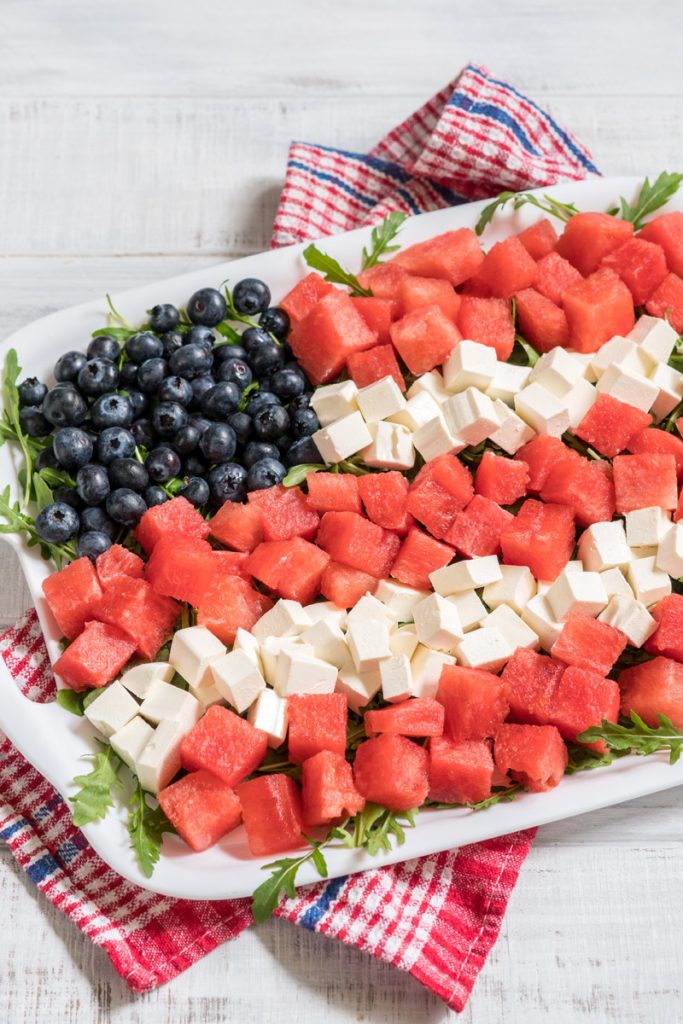 Festive 4th of July Fruit & Cheese Platter - Delightfully Low Carb