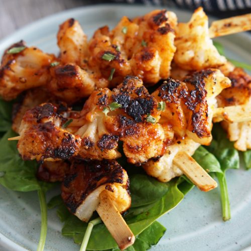 BBQ Grilled Cauliflower Skewers Delightfully Low Carb