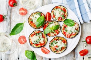 Baked Eggplant Caprese Snacks
