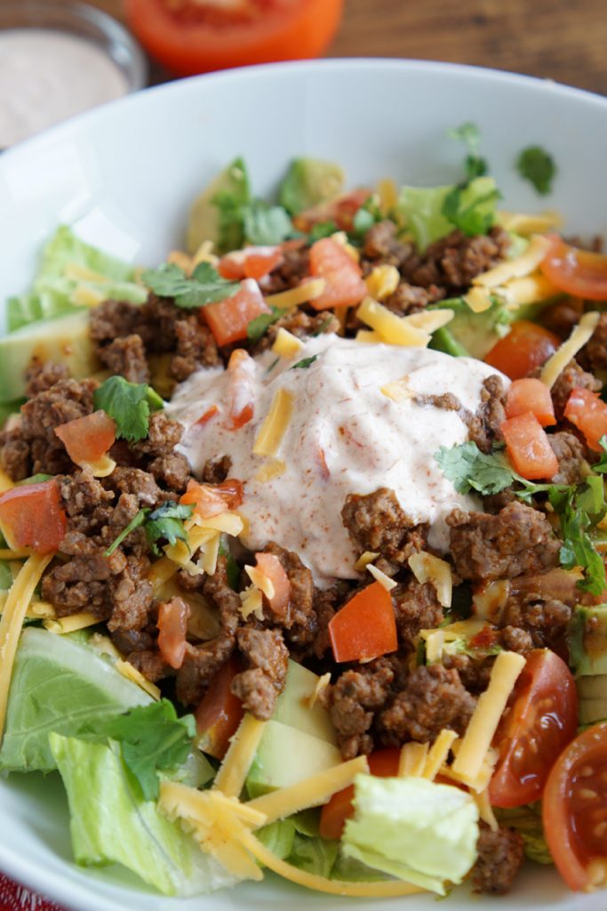 Easy Keto Taco Salad with Ground Beef - Delightfully Low Carb