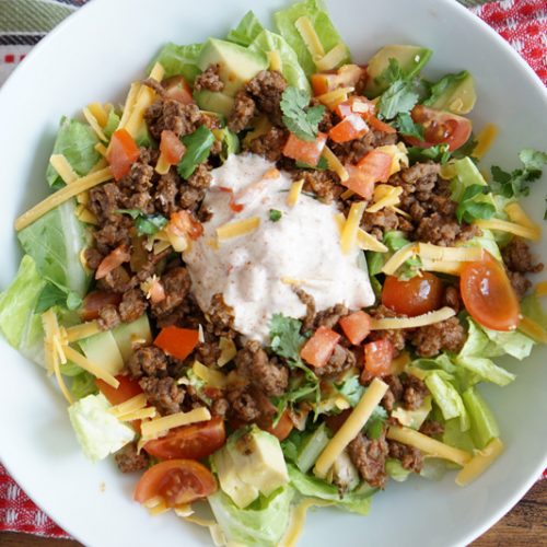 Easy Taco Salad with Ground Beef - Delightfully Low Carb