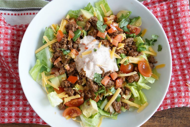 Easy Taco Salad with Ground Beef - Delightfully Low Carb