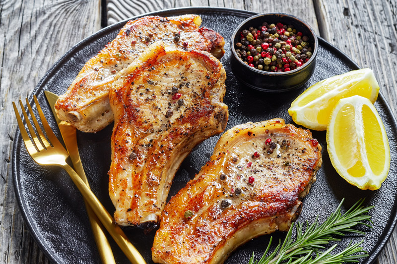 Best Bone-In Pork Rib Chops with Peppercorns - Delightfully Low Carb