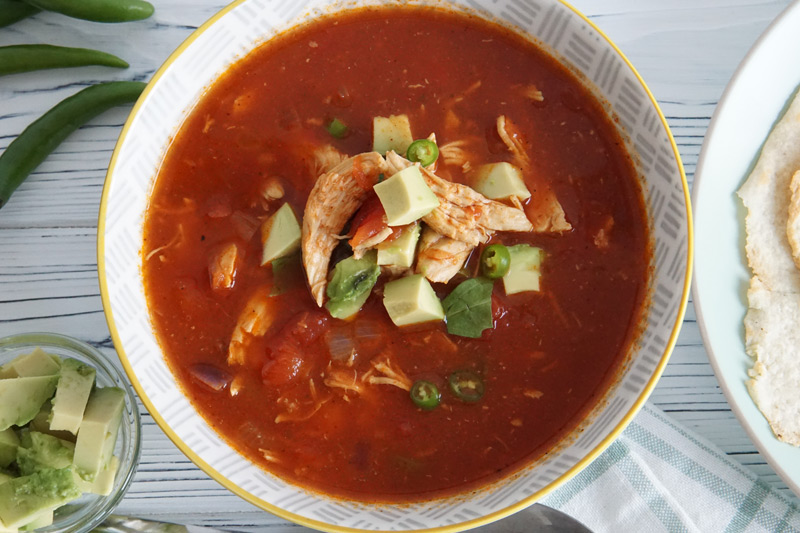 Low-Carb Chicken Tortilla Soup - Delightfully Low Carb