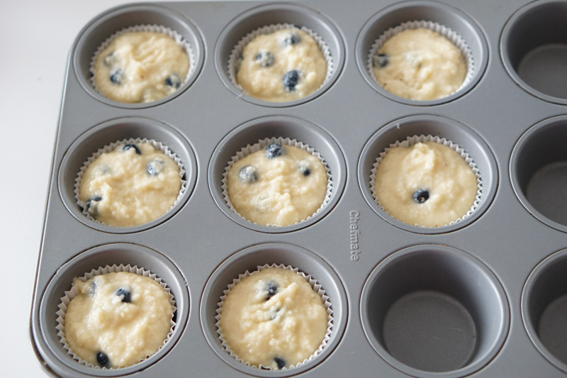 Keto Blueberry Muffin in Cupcake Tin