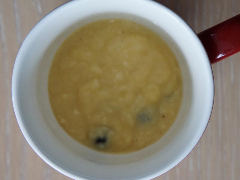 blueberry mug cake batter