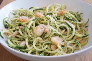 Zucchini Noodles with Shrimp & Pesto