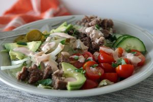 loaded burger bowl