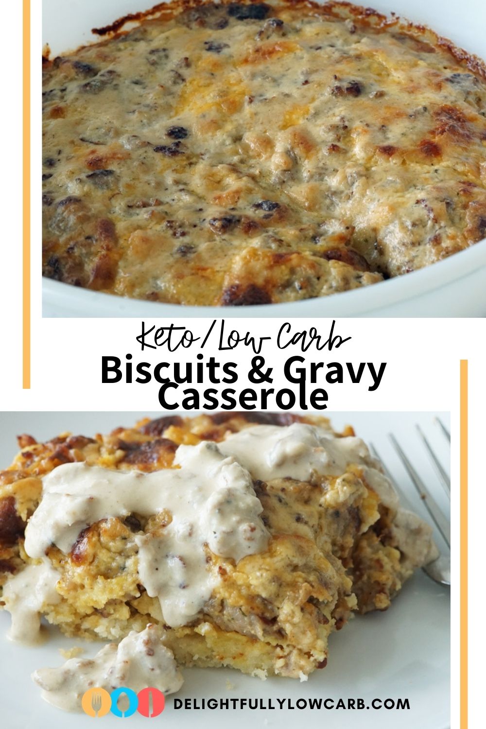 Easy Keto Biscuits & Gravy Casserole Delightfully Low Carb