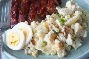 Cauliflower Potato Salad and Ribs