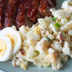 Cauliflower Potato Salad and Ribs