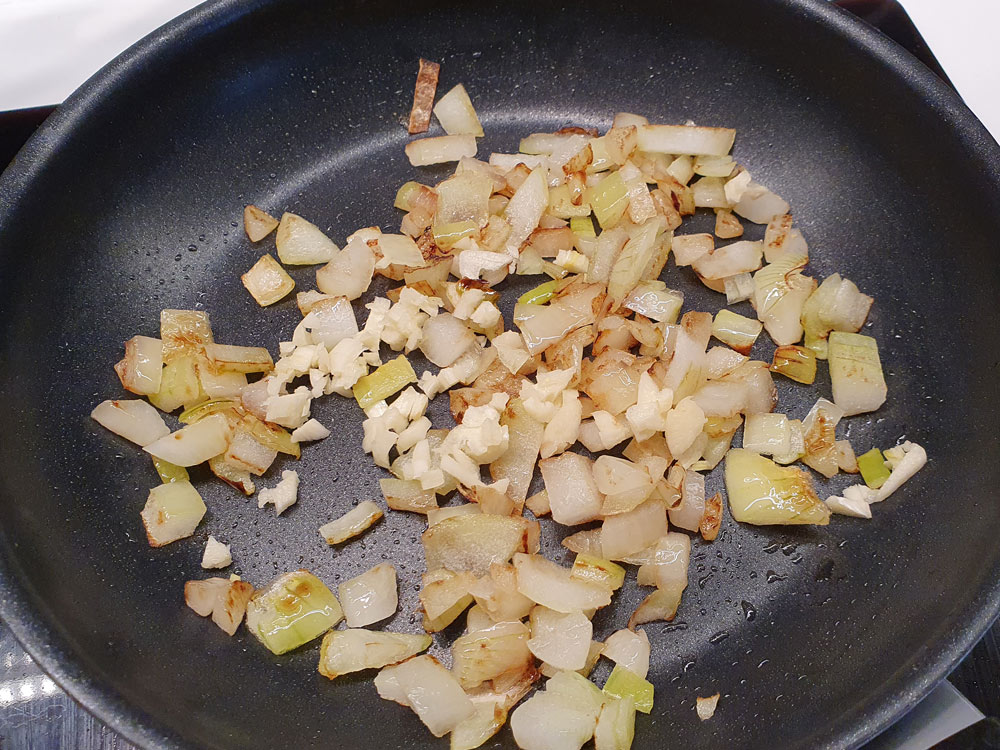 cooking onion and garlic