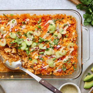 Buffalo ranch chicken casserole
