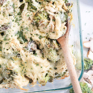 Chicken alfredo bake