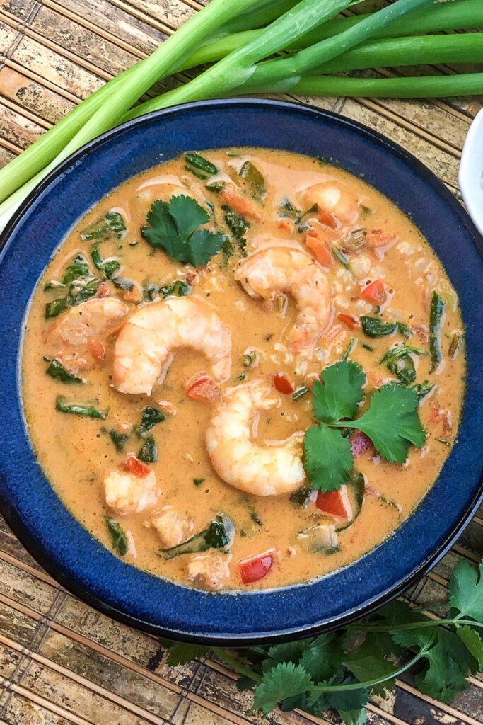 Thai Coconut Curry Shrimp (Low Carb) Delightfully Low Carb