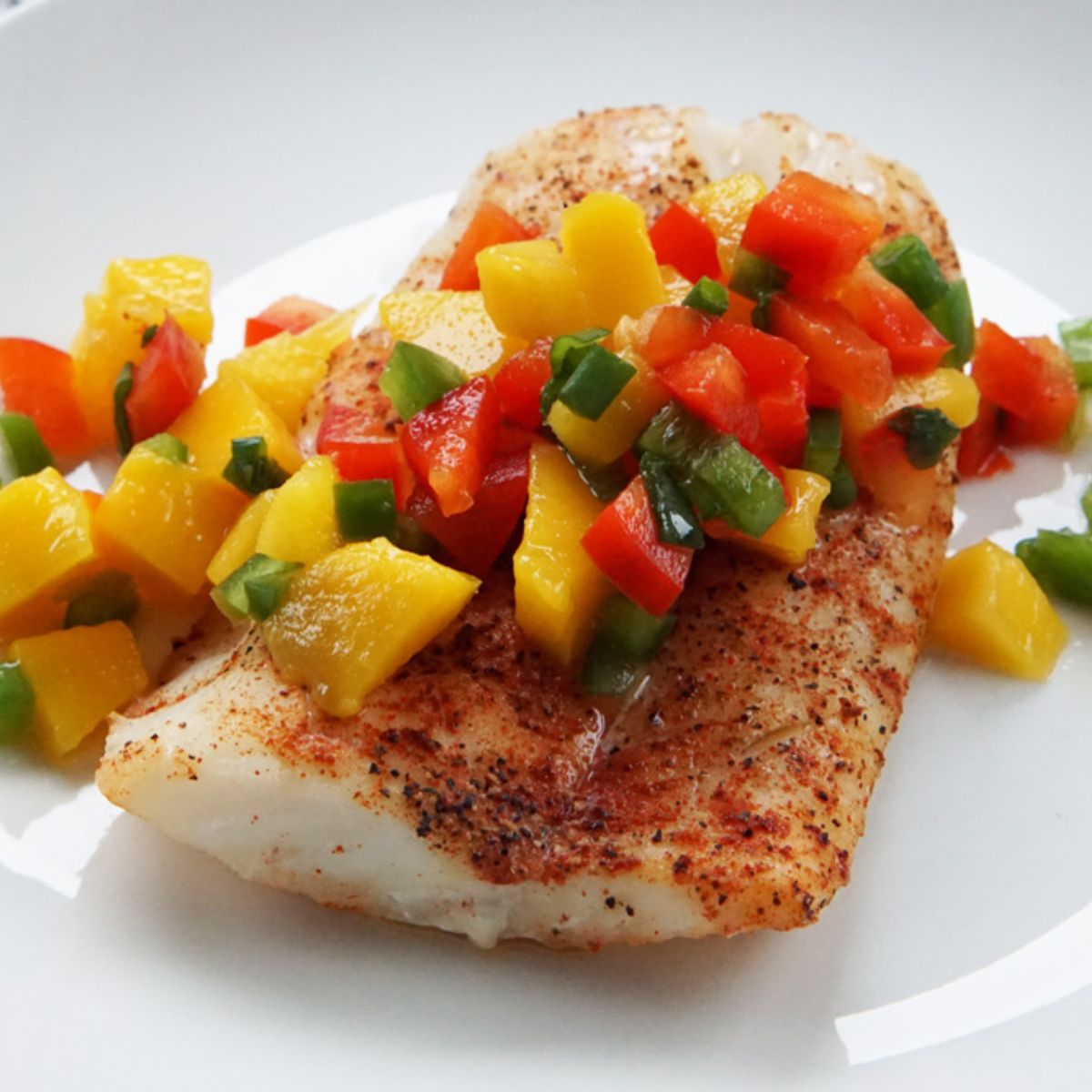 Healthy Baked Cod with Mango Salsa