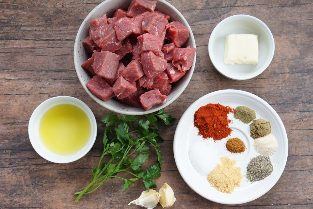 Ingredients for Cajun steak bites