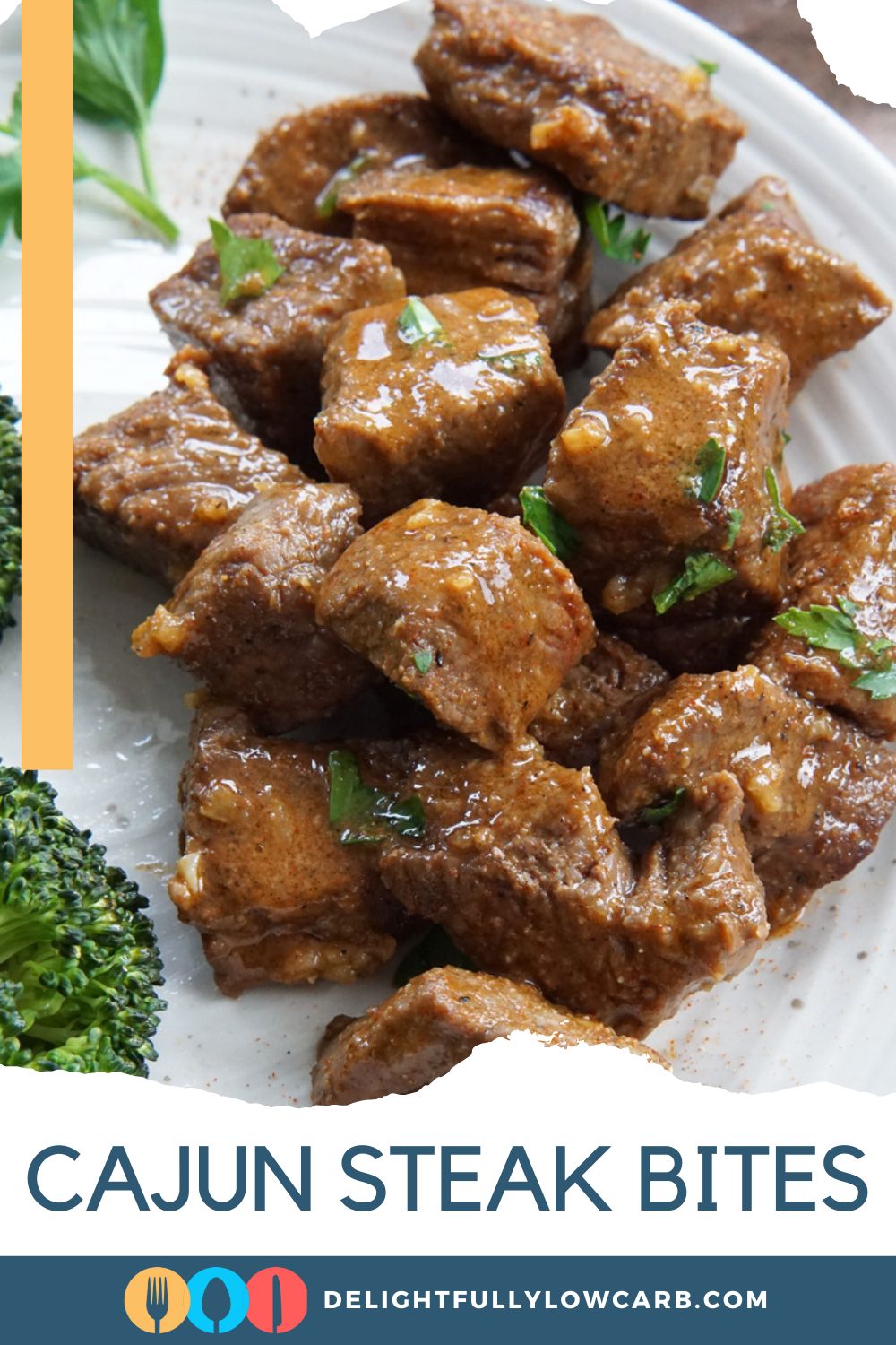 Cajun steak bites on a plate