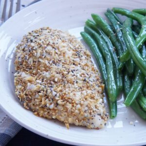 Everything bagel chicken breast and green beans