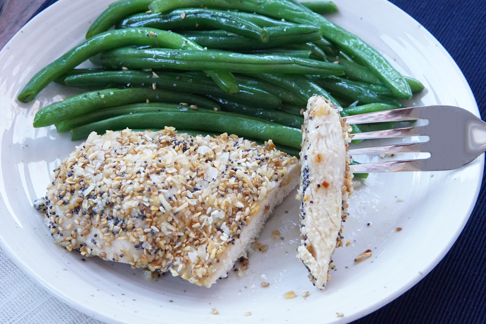 Everything bagel chicken breast and green beans