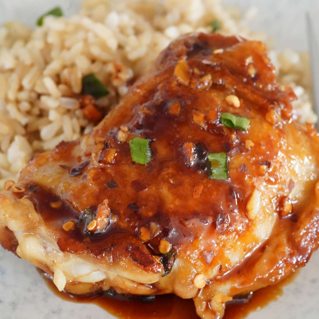 Honey Garlic Ginger Chicken Thighs Delightfully Low Carb