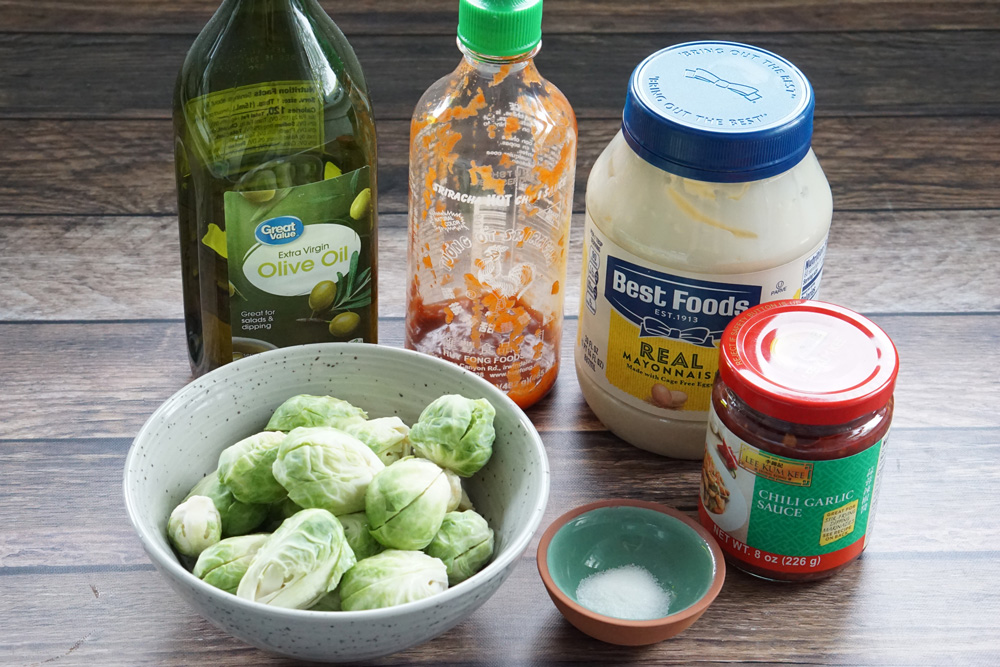Ingredients for bang bang brussels sprouts
