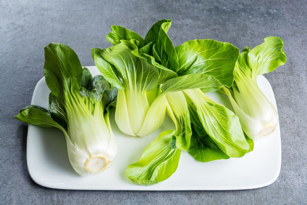 bok choy on a cutting board