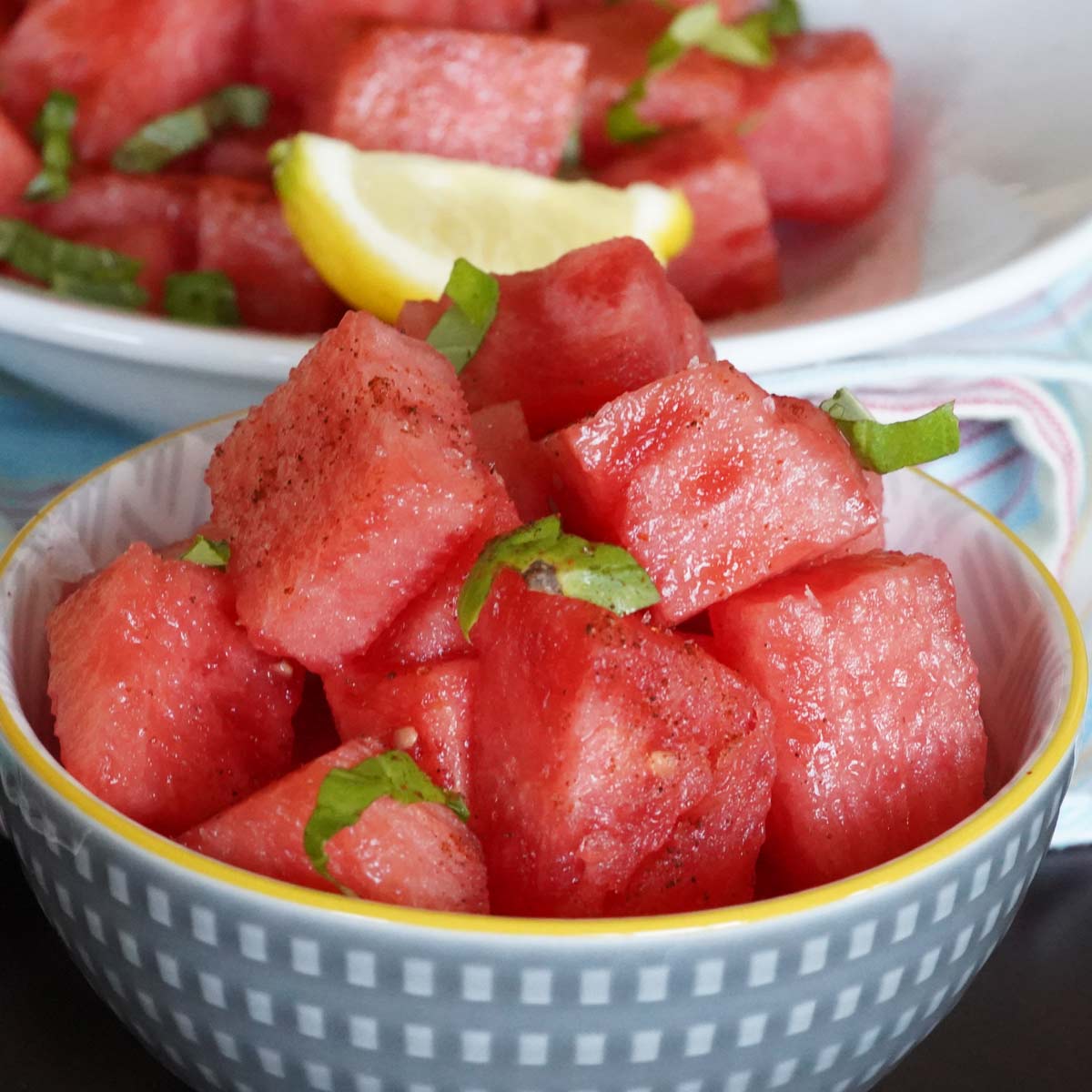 Watermelon Basil Salad: Low Carb Summer Salad - Delightfully Low Carb