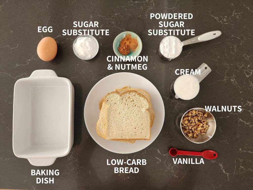 ingredients for cinnamon roll bread pudding.