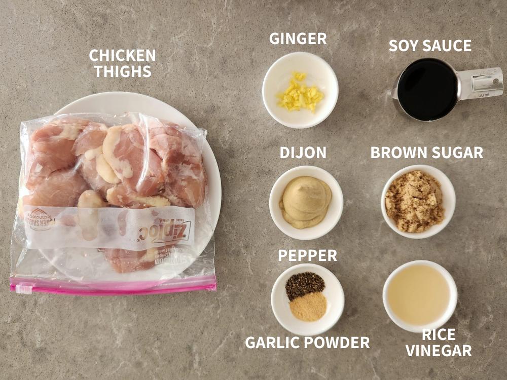 Ingredients for marinated chicken thighs