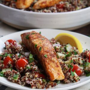 Salmon quinoa bowl