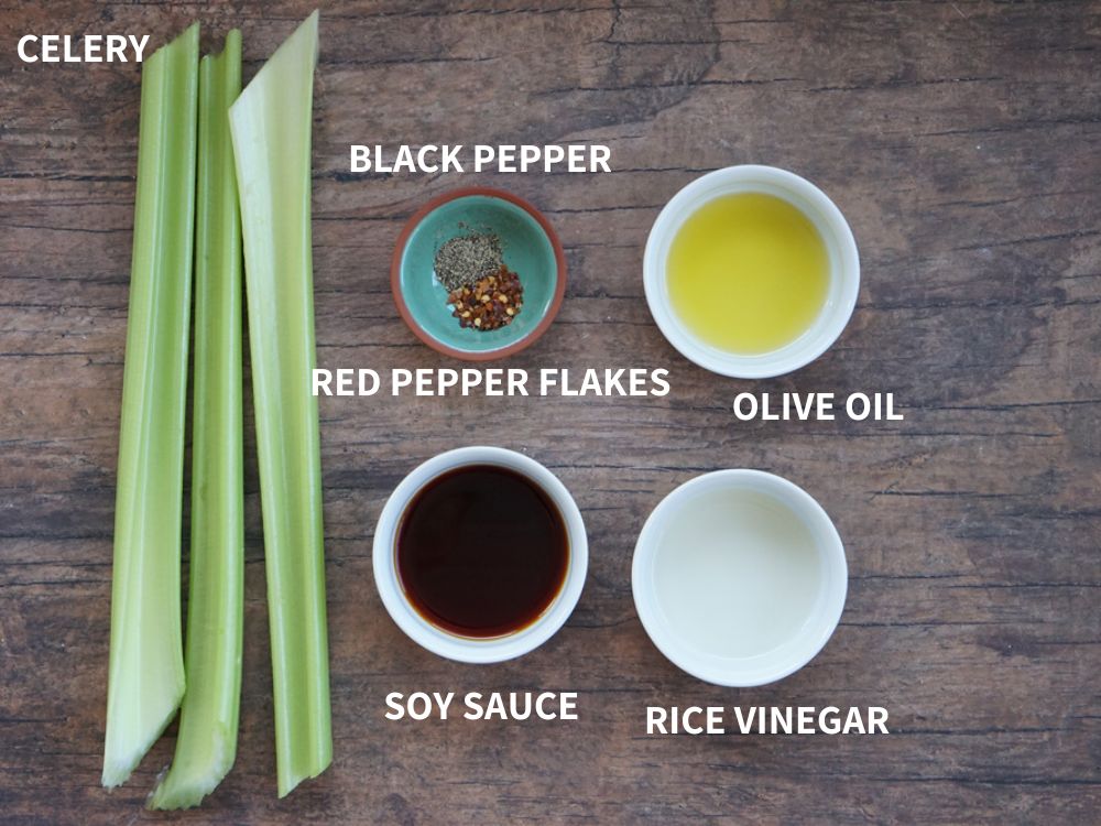Ingredients for sautéed celery