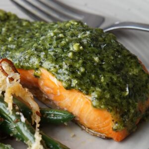 Pesto crusted salmon